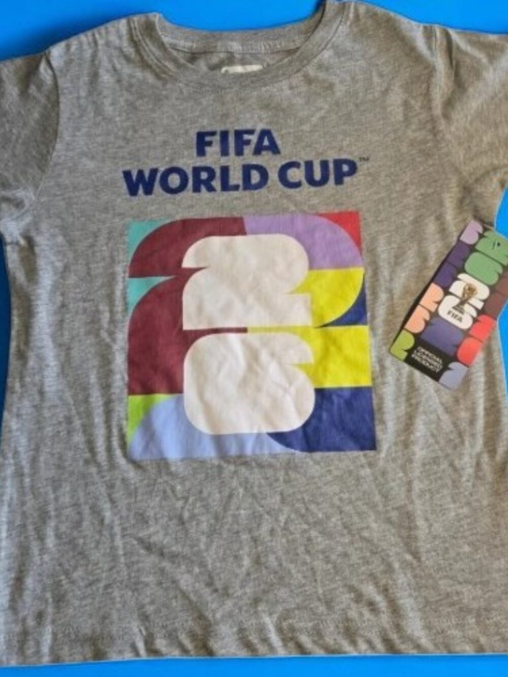 FIFA World Cup 2026 Boys Small Grey Graphic T Shirt Canada Mexico USA NWT